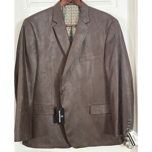 NWT Jean Paul Germain Blazer Sport Coat LONDON Mens 50R Dark Brown Microfiber